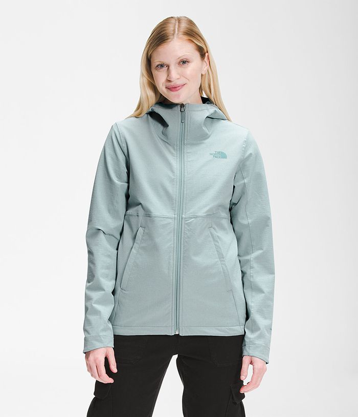 The North Face Womens Softshell Jacket Shelbe Raschel Hoodie 273BQSCHO - Silver Blue